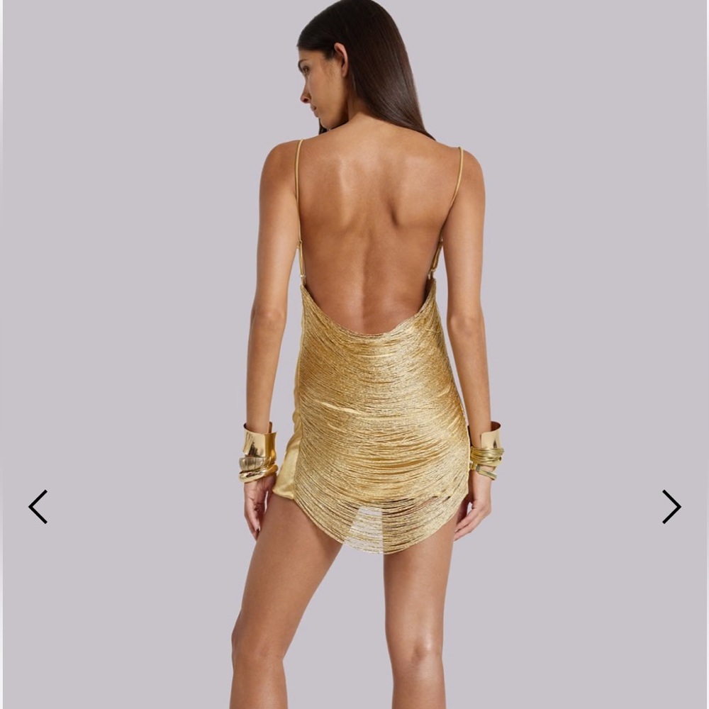 Jaded London Lavinia Backless Fringe Mini Dress in Gold - Picture 7 of 12